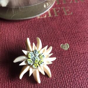 Cream and Yellow Floral Pin
